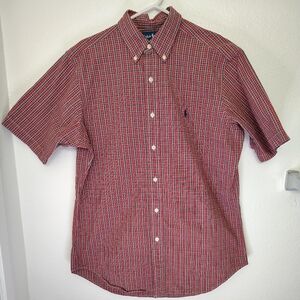 Ralph Lauren Red/Blue/Green Checkered Men's Shirt Sz M